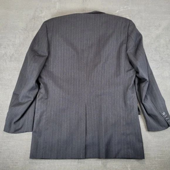 Hickey Freeman Canterbury Mens 2 Piece Suit 42L Gray Wool 35 Pleated Pants USA